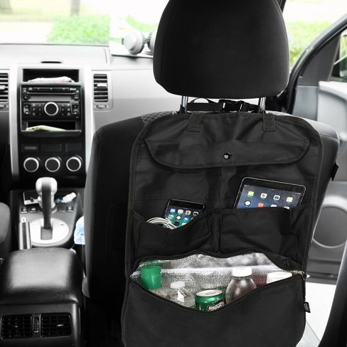 Auto Drive Backseat Organizer with Cup Holders and Storage, Black