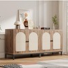 Two-Door Rattan Accent Cabinet ，Buffet Cabinet with Storage, for Living Room, Hallway, Kitchen， - 4 of 4
