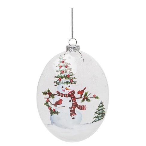 Transpac Glass 5.88 In. Multicolored Christmas Snowman With Tree ...