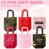 Joyfy 12 Pcs Valentine's Day Gift Bags with 6 Designs for Kids Party Favor, Classroom Exchange Prizes, Non-Woven Tote Bags For Present Wrapping - 2 of 4