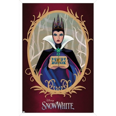 Trends International Disney Snow White: Live Action - Illustrated Evil Queen Framed Wall Poster Prints White Framed Version 14.725" x 22.375"