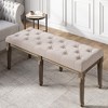 Button-Tufted Entryway Bedroom Dining Bench-Upholstered Bench for Bedroom End of Bed - 3 of 4