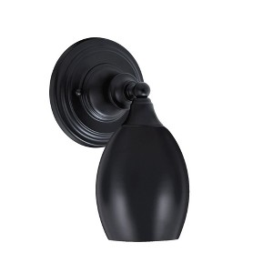 Toltec Lighting Any 1 - Light Sconce in  Matte Black with 5" Matte Black Oval Metal Shade Shade - 1 of 1