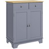 Okak Sideboard Buffet Cabinet, Double Door Kitchen Cabinet, Coffee Bar Storage with 2 Drawers, Adjustable Shelf for Living Room, Gray - 4 of 4