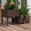 Barton 2-Piece Plastic Raised Garden Bed Planter Box with Self-Watering Drainage Holes for Flowers - 2 of 4
