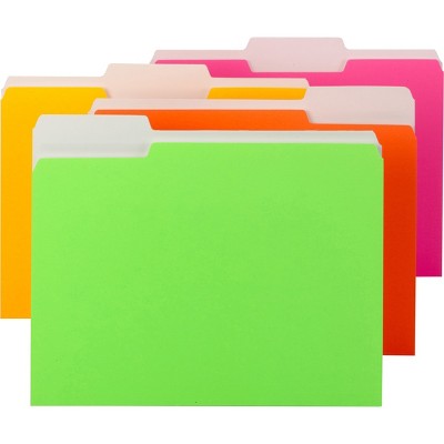 Smead File Folder Letter 1/3 Tab Neon Colors 11925