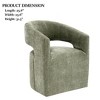 Sapphtopaz Modern Accent Chair with Caster Chenille Upholstered Wraparound Barrel Chair with Open Backrest Armchair for Living Room, Bedroom - 3 of 4