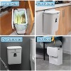 EBF Home 2.4 Gallon Kitchen/Bathroom Compost Bin for Countertop, Hanging Trash Can with Lid for Bathroom/Bedroom/Camping, Mountable Compost Bucket - 2 of 4