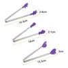 Unique Bargains Stainless Steel Silicone Tips Heart Hand Glove Shape Mini Food Tongs 3 Pcs - 2 of 4