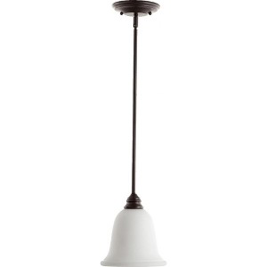 Quorum Lighting Bryant 1-Light Mini Pendant, Oiled Bronze, Amber Scavo Shade - 1 of 1