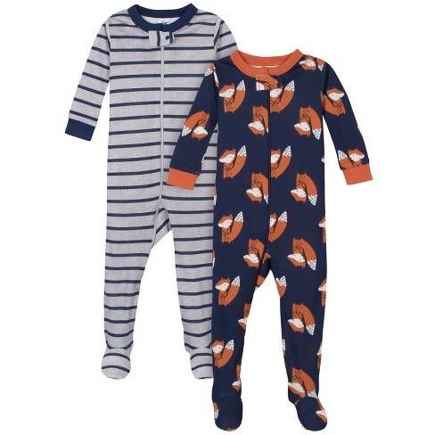 Gerber Baby And Toddler Boys Snug Fit Footed Cotton Pajamas Fox