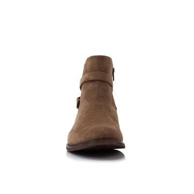 Polar Fox Mens Derrick MPX806077 Suede Chelsea Boots with Strap and Buckle