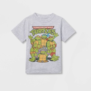  Toddler Boys' Teenage Mutant Ninja Solid T-Shirt - Gray - 1 of 3