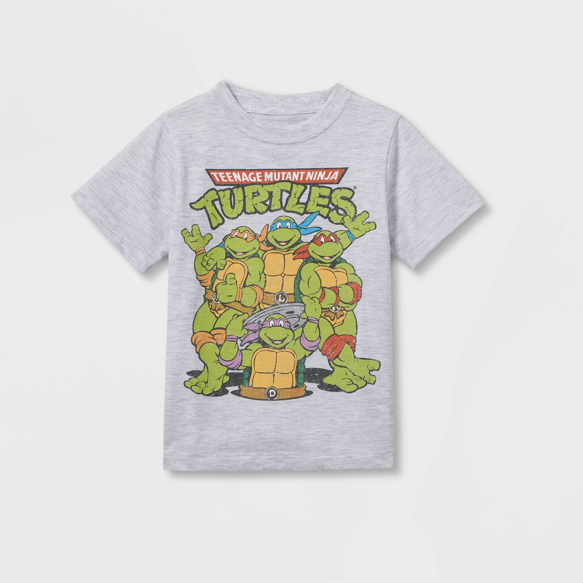 Toddler Boys' Teenage Mutant Ninja Solid T-Shirt - Gray 12M