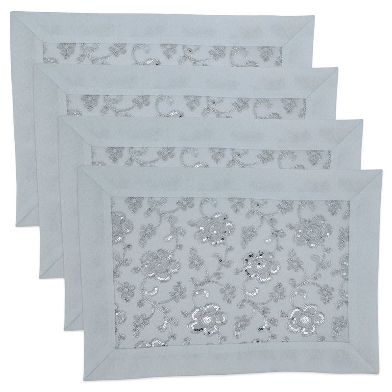 Saro Lifestyle Floral Design Placemats (Set of 4), 3 of 5
