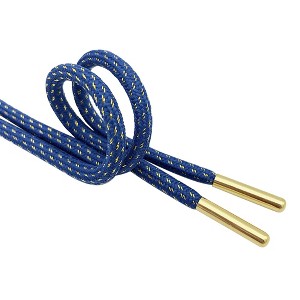 INSPIRE CHIC Round Metallic with Metal Tips for Athletic Shoes Boot Shoelaces 2 Pairs - 1 of 3