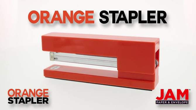 JAM Paper Modern Desk Stapler - Orange, 2 of 7, play video