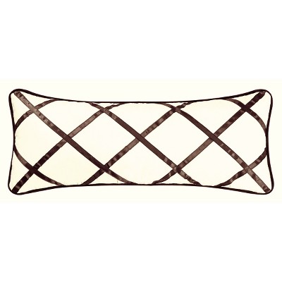 C&F Home 8" x 20" Seraphina Brown and Cream Ribbon Pillow