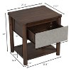 PAGED Wood Nightstand Farmhouse Side Table with Drawer and Open Shelf, End Table for Bedroom, Living Room, Set of 2 - 4 of 4