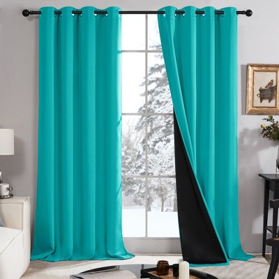 Deconovo 100% Blackout Grommet Curtains with Liner, 2 Panels