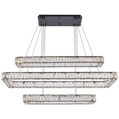 Elegant Lighting Monroe 3 - Light Pendant in  Black