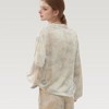 Anna-Kaci Lounge Women's Satin Floral Pajama Set with Button-Up Long Sleeve Top and Relaxed Fit Pants - 4 of 4