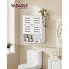 VASAGLE Bathroom Wall Cabinet, Medicine Cabinet, Wall-Mounted Bathroom Storage Cabinet, Double Slat Doors and Open Shelf, Cloud White - 2 of 4
