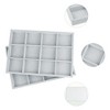 Unique Bargains Stackable Velvet Grey Jewelry Container Trays with Removable Dividers Set of 2 - 3 of 4