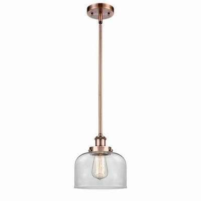Bell - 1 Light Stem Hung Mini Pendant In Industrial Style-10 Inches Tall and 8 Inches Wide