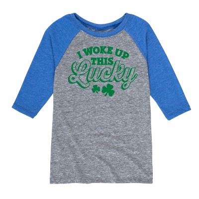 Boys' - Instant Message - St. Patrick's Day I Woke Up this Lucky Raglan Graphic T-Shirt