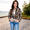 Anna-Kaci Women's Long Sleeve Plaid Button-Up Shirt Jacket with Collared Neckline - 2 of 4