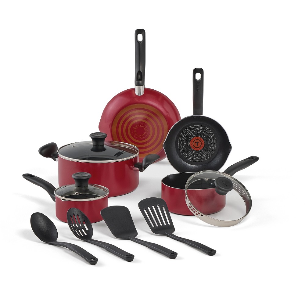 Photos - Bakeware Tefal T-Fal 12pc Simply Cook Nonstick Cookware Set Red 