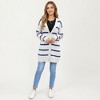 Anna-Kaci Women's Long Sleeve Striped Knit Button Front Cardigan with Soft Textured Feel and Relaxed Drop Shoulder Fit - 3 of 4