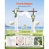 VEVOR Artificial Wedding Arch Flowers Kit,White Wedding Arch Flowers with Drapes Kit (3Pcs) - 2 Pcs Floral Arrangement,1Pcs Sheer Drapes, Multicolored - 3 of 4