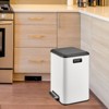 Dual Bin Rectangular Trash Can, Stainless Steel Waste Bin with Lid, 30 Liters(2 X 15 L), Trash Can with Recycling Bin Combination, Soft Close White - 2 of 4