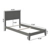 AFI Furnishings Madison Twin Traditional Bed with Open Footboard and Turbo Charger in Grey - 4 of 4