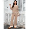 ATHLECHIC Women's Outfits Casual Long Sleeve Sweater Top Wide Leg Pants Matching Lounge 2 Piece Sets - 3 of 4
