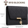 FATMOON Small Wallet for Women Leather RFID Blocking Card Holder Easy-to-Use Bifold with Zipper Coin Pocket & ID Window - 3 of 4