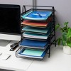 Mind Reader Metal 6-Tier Paper Tray Desktop Organization Set: Black Desk Organizer for Office Supplies - 3 of 4