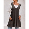 Imily Bela Womens Sleeveless Sweater Vest V Neck Casual Loose Knit A Line Flattering Tunic Top with Pockets - 3 of 4