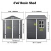 GDFStudio Mica Modern 72" Modern Plastic Outdoor Storage Shed with Floor and Lockable Door - 3 of 4