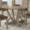Modern Farmhouse Round Dining Table 45.7inch Solid Wood Rubberwood Antique Finishing Rustic Look Distressed Look Wire Brushed for 4 seaters - 3 of 4