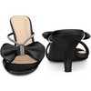 Perphy Women's Open Toe Rhinestone Strap Bow Kitten Heels Slide Sandals - 2 of 4