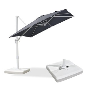 PURPLE LEAF Patio Umbrella White Cantilever Offset Umbrella Square Outdoor Umbrella with 360-degree Rotation for Garden Deck Pool - 1 of 1