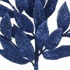 Vickerman 22" Midnight Blue Glitter BayLeaf Artificial Spray, 12 per Bag. - 3 of 3