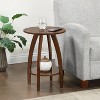 HomeStock End Table with Shelf Solid Wood Two-Tier Storage Scandinavian Modern Design Accent Furniture for Stylish Interiors - 4 of 4
