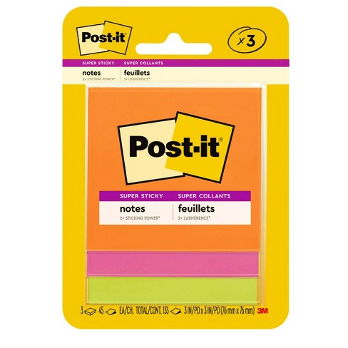 3m Super Sticky Post-it Notes 3 X 3 Inches Rio De Janeiro Collection 3 Pads 45 Sheets Each for sale online 