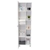 ORRD Corner Cabinet with 5 Open Shelves & Single Door, White Storage Cabinet for Living Room, 62.2" Tall Space-Saving Organizer - 4 of 4