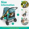 Petbobi Dog Stroller Large Mesh & Sunroof Easy Fold Dual Entry for Medium & Large Dogs up to 80 lbs, Greenetbobi Dog Car Booster Seat 4 Wheels, Black - 4 of 4