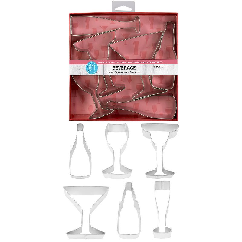 R&M International Beverage and Cocktail Theme 6 Piece Cookie Cutter Set, 3 of 4